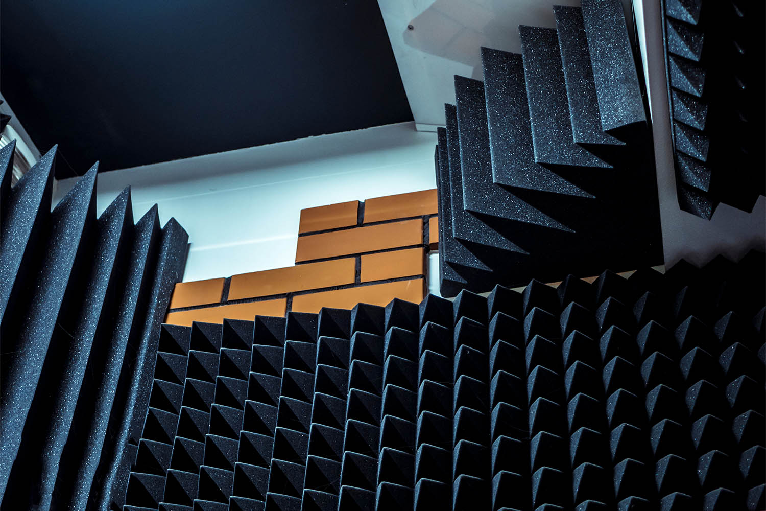 acoustic panels on wall in music studio