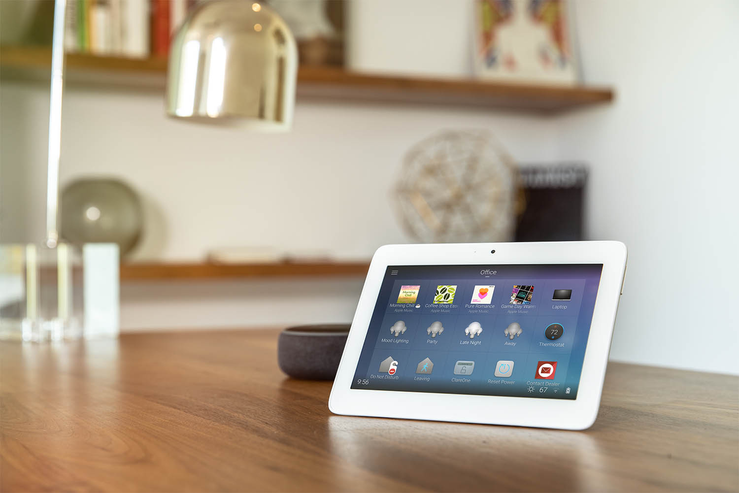 Graphic concept of a smart home system with centralized control